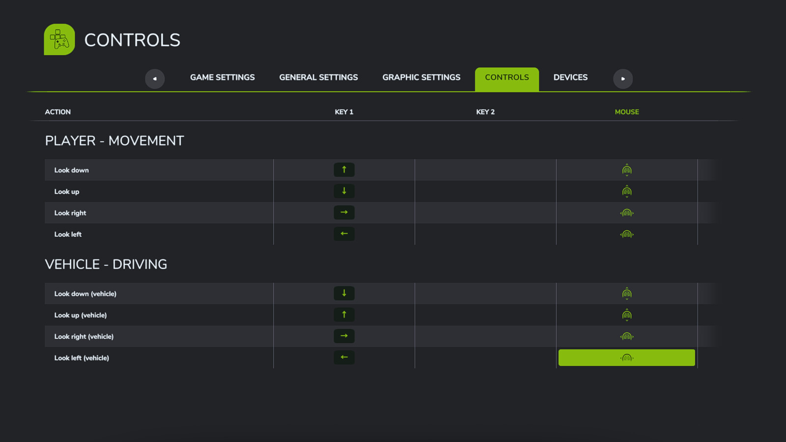 Game Controls Search
