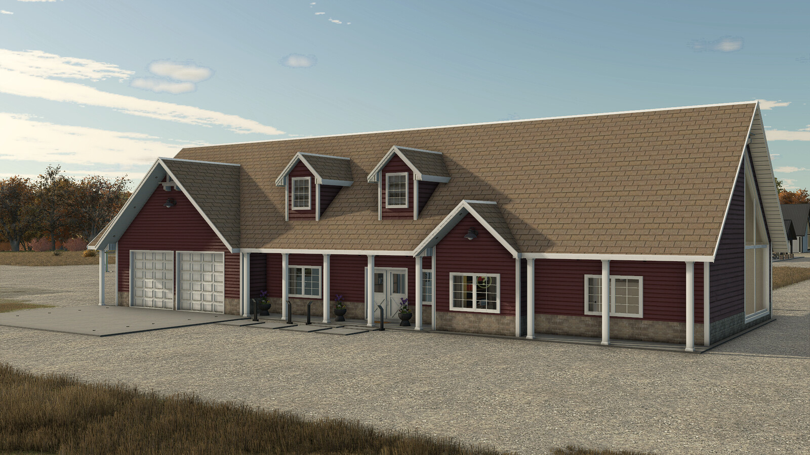 House With Two Car Garage