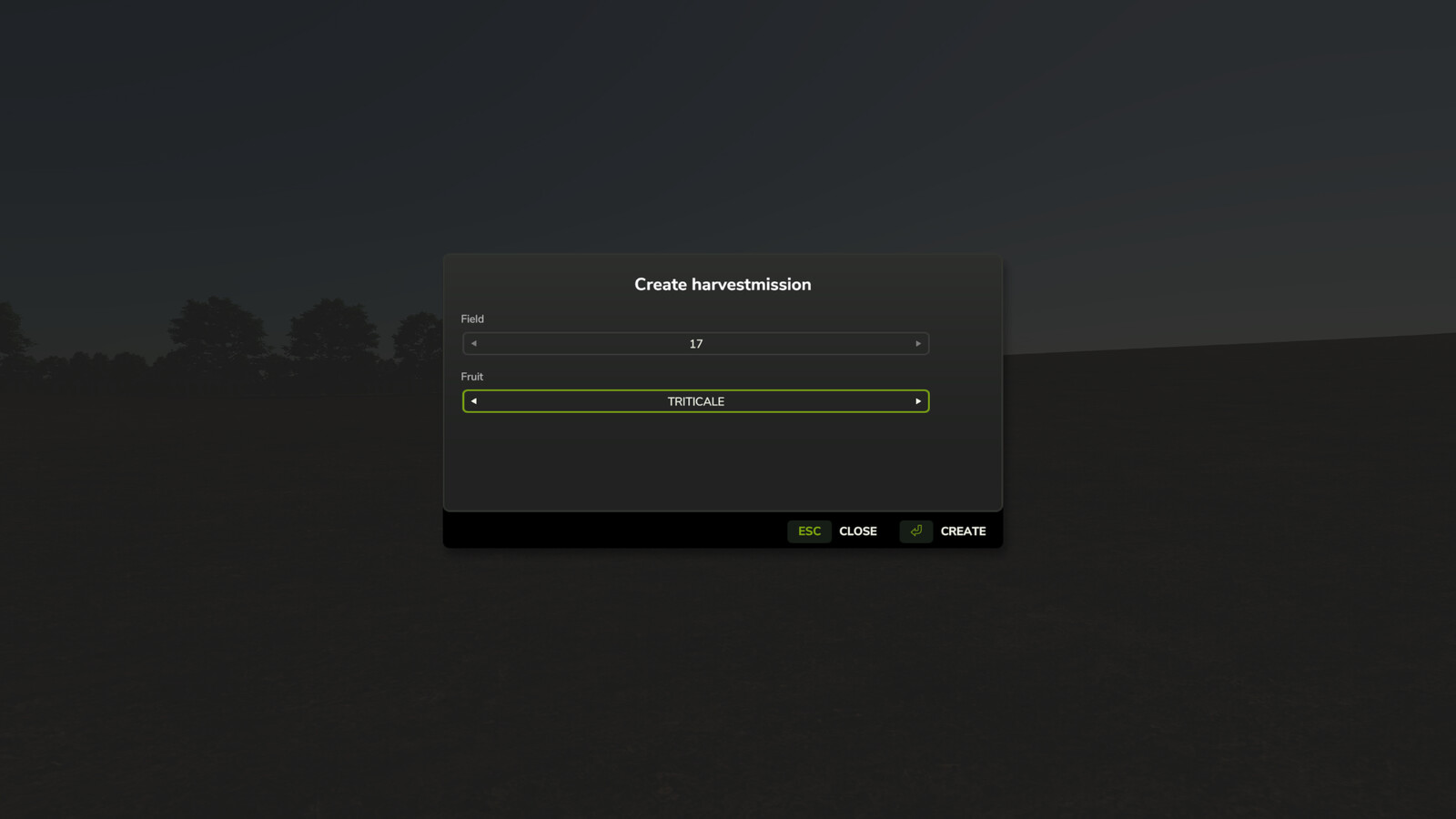 Harvestmission Creator