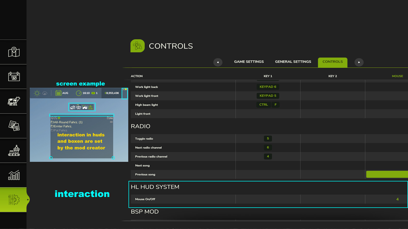 Production Info Hud