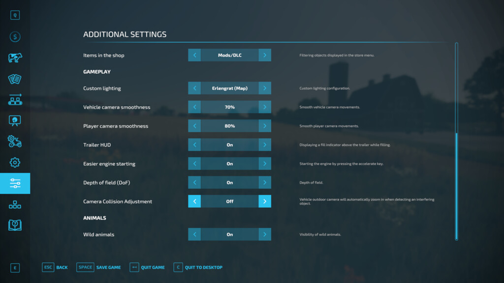 Additional Game Settings