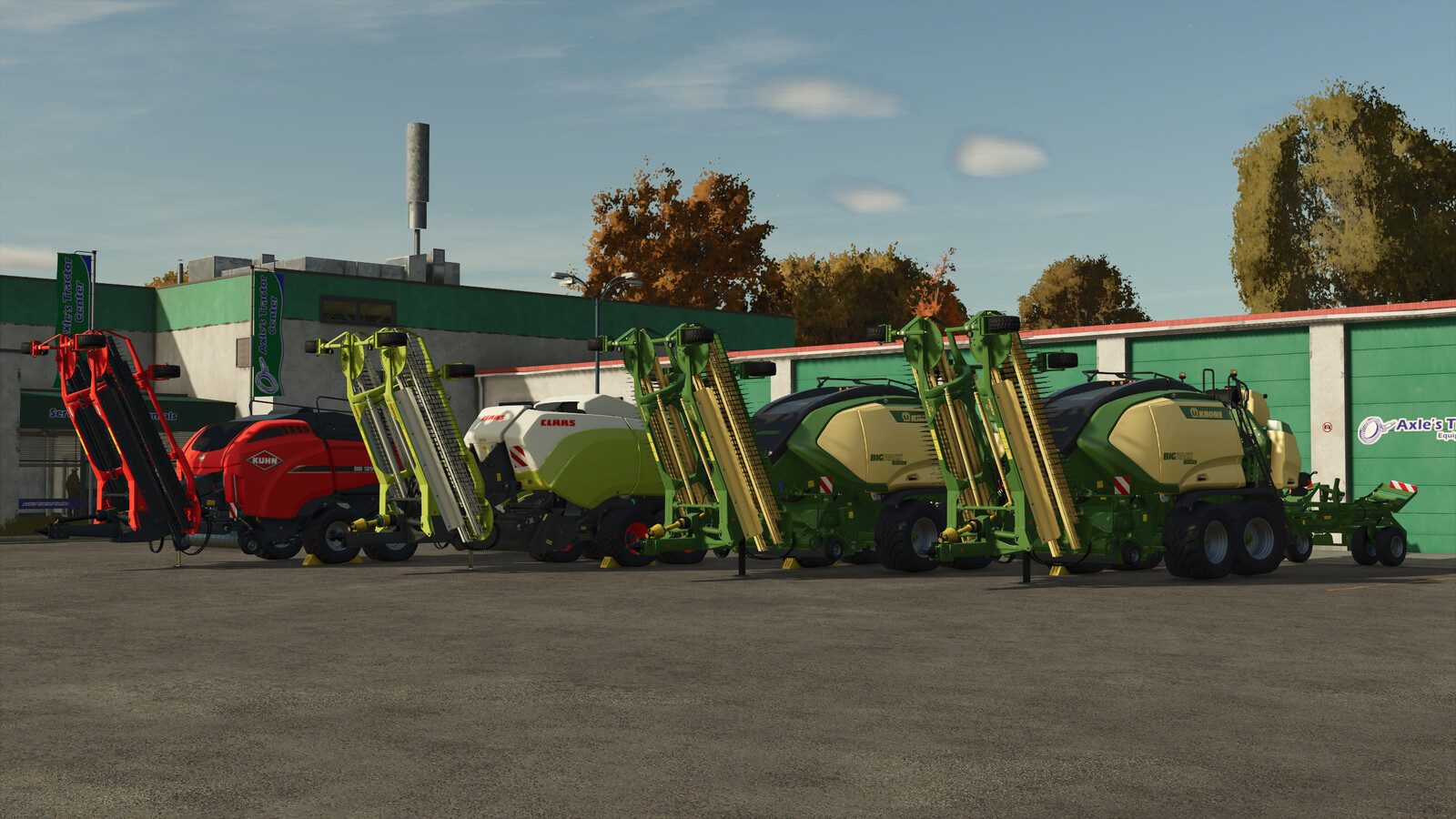 Pack Of Balers With Windrower