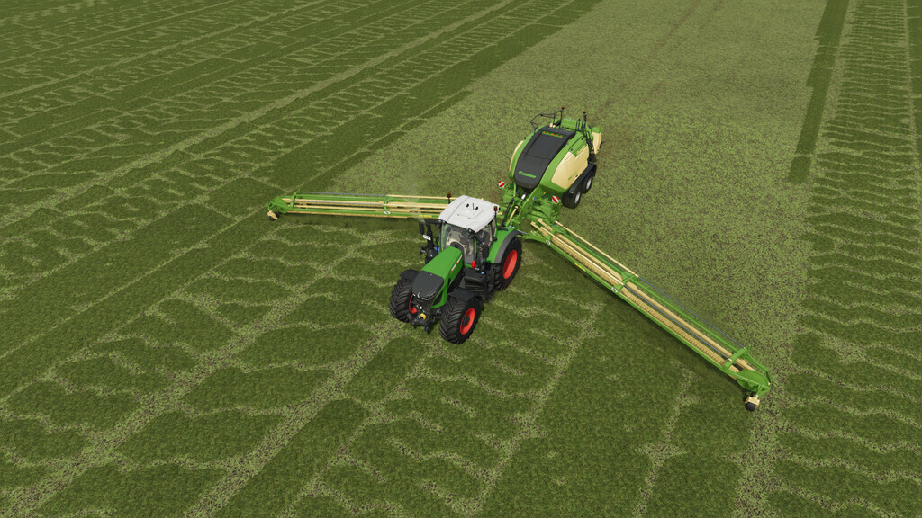 Pack Of Balers With Windrower