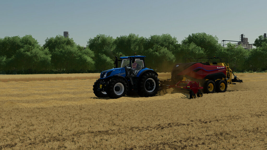 Pack Of Balers With Windrower