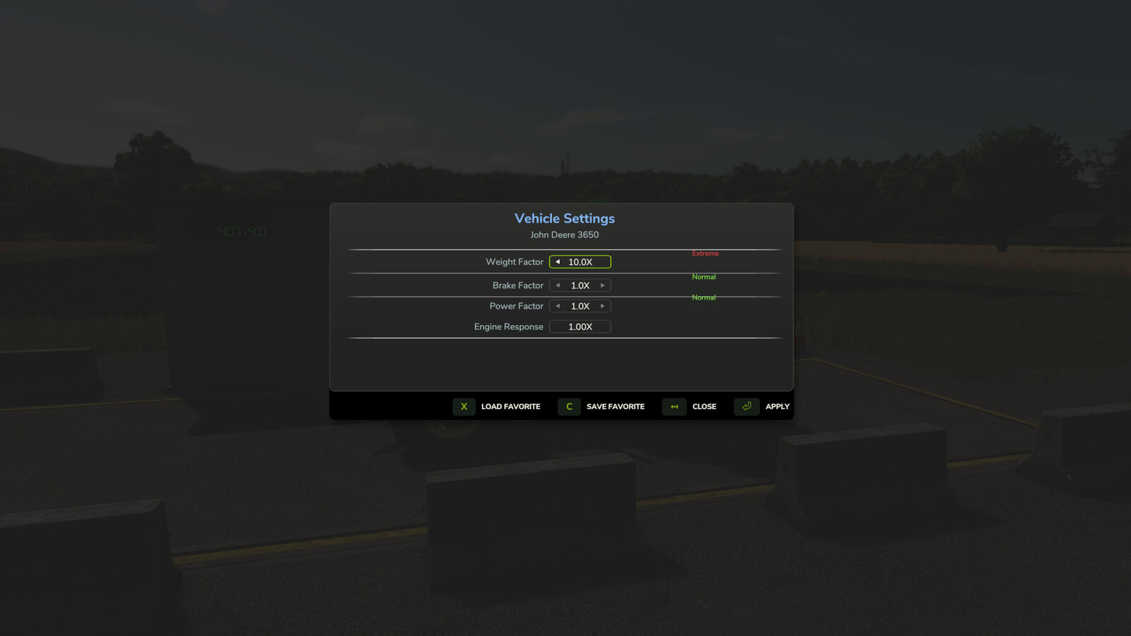 Vehicle Weight Modifier