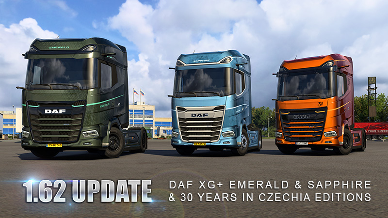 Обновление 1.62: редакции DAF XG+ Emerald, Sapphire и «30 лет в Чехии»
