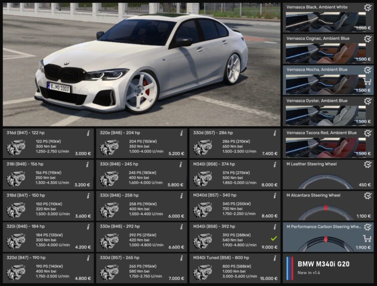 BMW M340i xDrive (G20) 1.61x v1.4.1 (Hotfix)