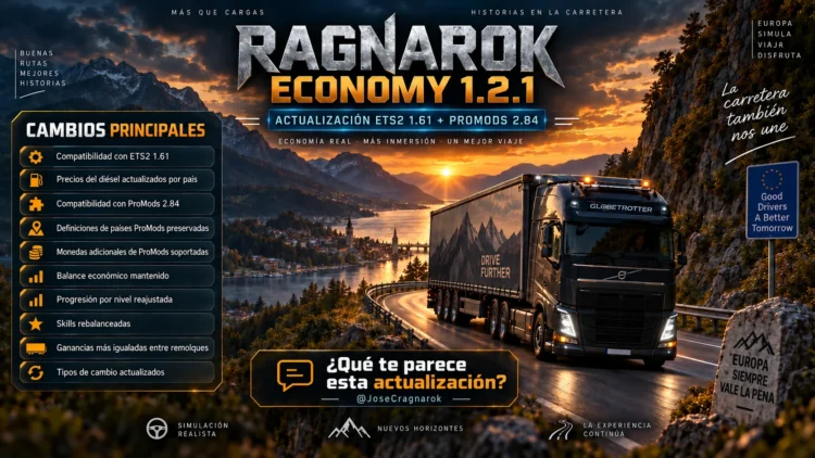 RAGNAROK Economy v1.2.2 – ETS2 1.61 + ProMods 2.84 Mod Category: