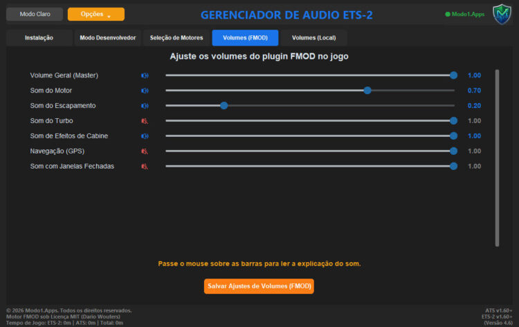 ETS-2/ATS AUDIO MANAGER v4.8