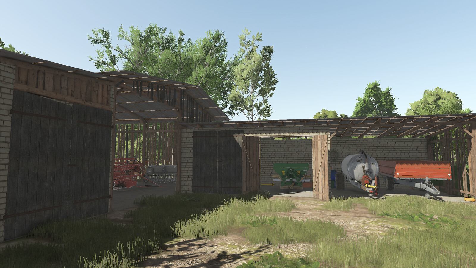 Barn with shed