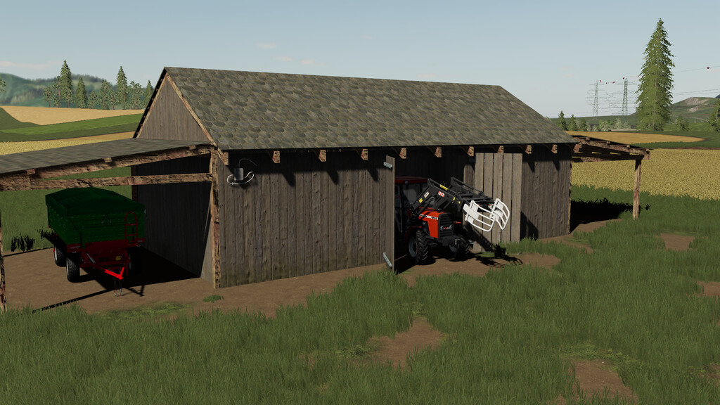 Old Wooden Barn With Shed
