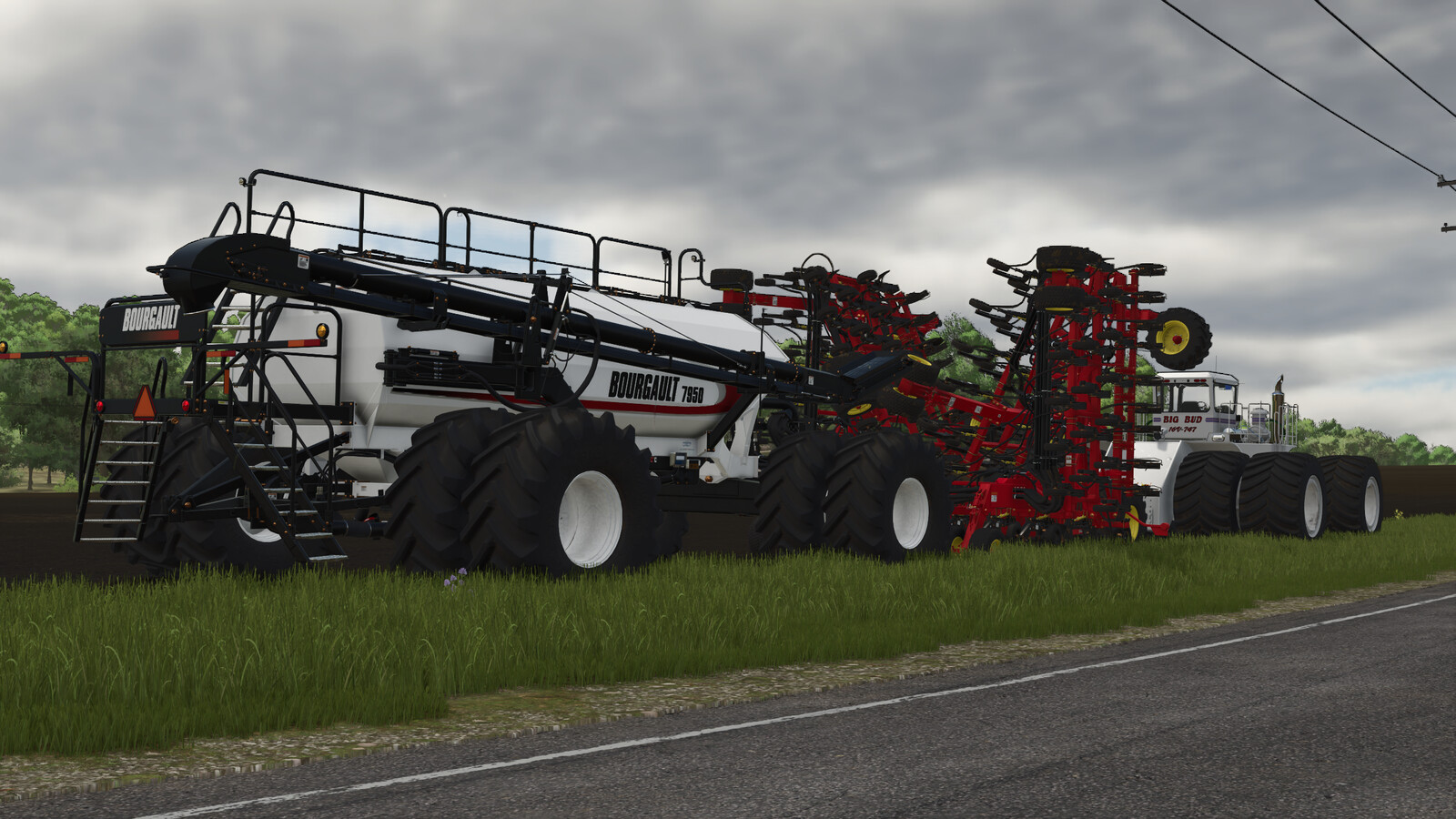 Bourgault 3320-76 Paralink Hoe Drill + 7950 Air Cart