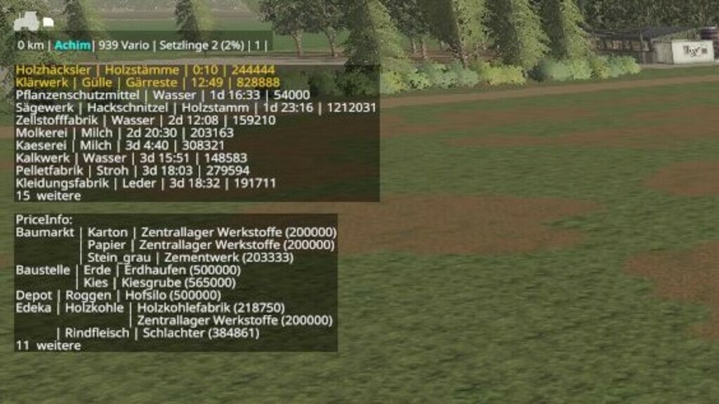 Productions Info Hud