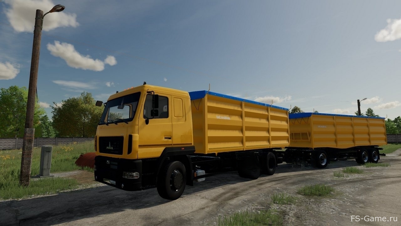 Мод Грузовик МАЗ 6501А8 и прицеп МАЗ 856103 для FARMING SIMULATOR 2022